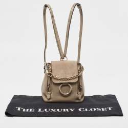 Chloe Grey Leather and Suede Faye Backpack