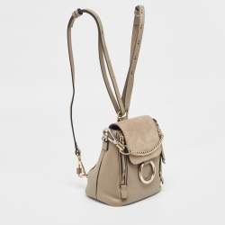 Chloe Grey Leather and Suede Faye Backpack