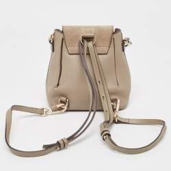 Chloe Grey Leather and Suede Faye Backpack