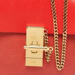 Chloe Orange Leather Small Drew Shoulder Bag