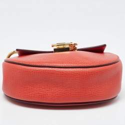 Chloe Orange Leather Small Drew Shoulder Bag