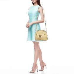 Pre Owned Chloe Beige Leather Elsie Top Handle Bag