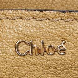 Pre Owned Chloe Beige Leather Elsie Top Handle Bag