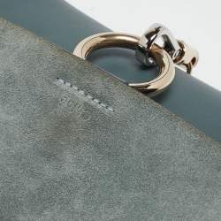 مملوكة مسبقًا Chloe Blue Leather and Suede Mini Faye Crossbody Bag