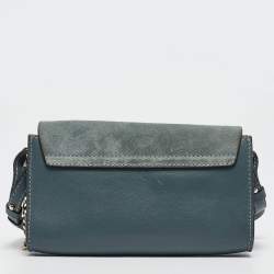 مملوكة مسبقًا Chloe Blue Leather and Suede Mini Faye Crossbody Bag