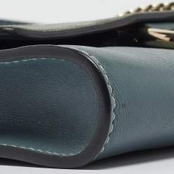 مملوكة مسبقًا Chloe Blue Leather and Suede Mini Faye Crossbody Bag