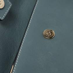 مملوكة مسبقًا Chloe Blue Leather and Suede Mini Faye Crossbody Bag