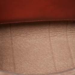 Pre Owned Chloe Brown/Beige Wool and Leather Medium Woody Tote