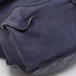 Pre Owned Chloe Navy Blue Nubuck Large Marcie Satchel