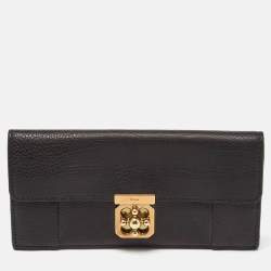 Chloe Black Leather Elsie Continental Wallet