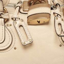 Pre Owned Chloe Beige Leather Medium Paddington Satchel