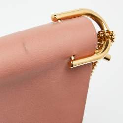 Pre Owned Chloe Two Tone Peach Leather and Suede Medium Drew Shoulder Bag