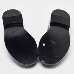 Pre Owned Chloe Black Leather C Logo Loafers Size 37