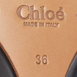 Chloe Black/Blue Suede and Leather Eliza Wedge Slingback Sandals Size 36
