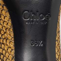 Chloe Multicolor Snakeskin Embossed Leather Pointed Toe Pumps Size 36.5
