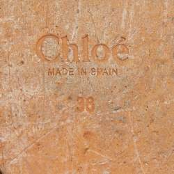 Pre Owned Chloe White Lace Espadrille Flats Size 38