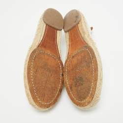 Pre Owned Chloe White Lace Espadrille Flats Size 38