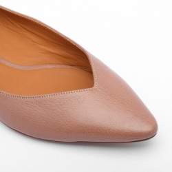 Chloe Beige Leather Pointed Toe Ballet Flats 35