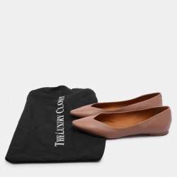 Chloe Beige Leather Pointed Toe Ballet Flats 35
