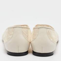 Pre Owned Chloe Cream Lace Ballet Flats Size 37