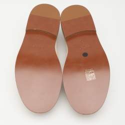 Chloe Cream Leather C Logo Slip On Loafers Size 38.5