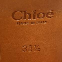 Chloe Tan Leather Platform Ankle Strap Sandals Size 38.5