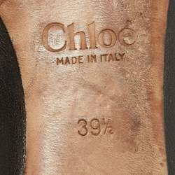 Pre Owned Chloe Black Scalloped Leather Lauren Ballet Flats Size 39.5