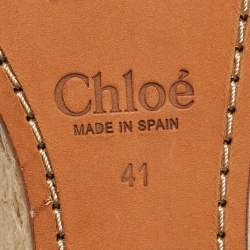 مملوكة مسبقًا Chloe Blue Suede Wedge Espadrille Sandals Size 41