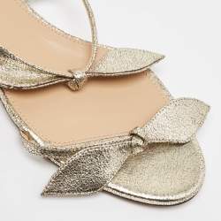 Chloe Metallic Gold Texture Leather Flat Sandals Size 38