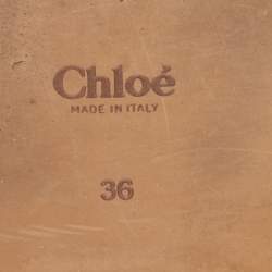 مملوكة مسبقًا Chloé Blue Denim Woody Flat Sandals Size 36