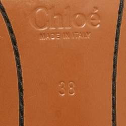 Chloe Brown Leather Double Ankle Strap Niko Sandals Size 38