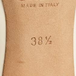 Pre Owned حذاء كعب عالي كلوي لورين جلد أسود متعرج بكعب مربع سميك مقاس 38.5