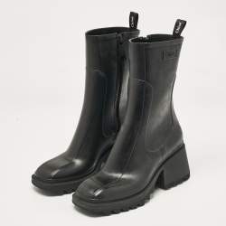 Pre Owned Chloe Black Rubber Betty Rain Boots Size 41