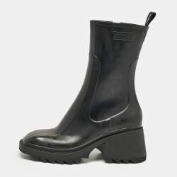 Pre Owned Chloe Black Rubber Betty Rain Boots Size 41