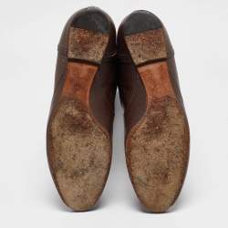 Pre Owned Chloe Dark Brown Leather Knee Length Boots Size 41