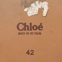 Pre Owned Chloe Black Logo Canvas Woody Flat Slides Size 42