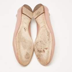 Chloe Pink Scalloped Leather Lauren Ballet Flats Size 36.5