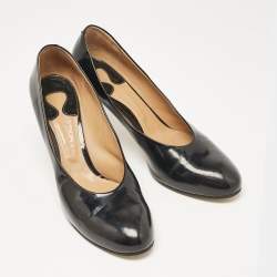 Chloe Black Leather Round Toe Pumps Size 41