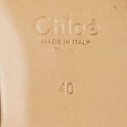 Pre Owned Chloe Burgundy Croc Embossed Leather C Logo Flat Slides Size 40