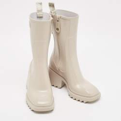 Chloe Cream Rubber Betty Rain Boots Size 35