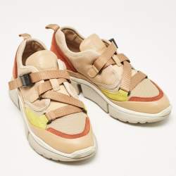 Chloe Multicolor Mesh and Suede Sonnie Sneakers Size 38