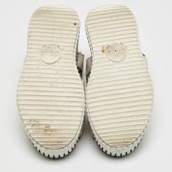Chloe Cream/Black Canvas Lilli Ankle Strap Sandals Size 37
