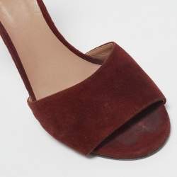 Chloe Burgundy Suede Ankle Strap Sandals Size 38