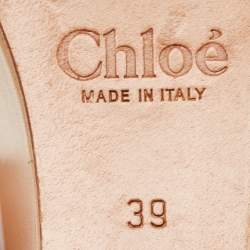 Chloe White Cut Out Leather Platform Wedge Sandals Size 39