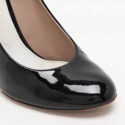 Chloe Black/Beige Patent Leather and Snakeskin Leather Pumps Size 39