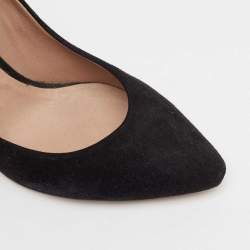 Chloe Black/Burgundy Lizard Embossed Leather and Suede Block Heel Pumps Size 38