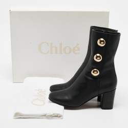 Chloe Black Leather Orlando Ankle Boots Size 35