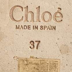 Chloe Burgundy Canvas and Leather Espadrille Flats Size 37