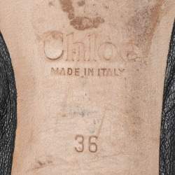 Chloe Black Leather Laurena Scalloped Ballet Flats Size 36