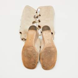 Chloe Beige Suede Gladiator Wedge Gladiator Sandals Size 36